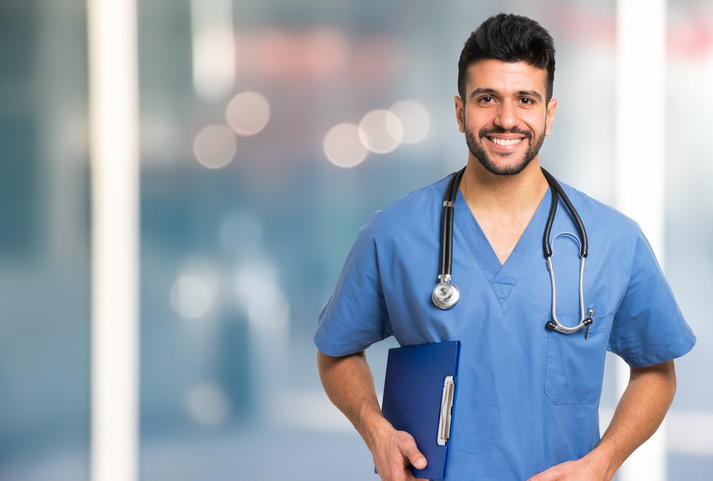 Male travel Nurse Smiling